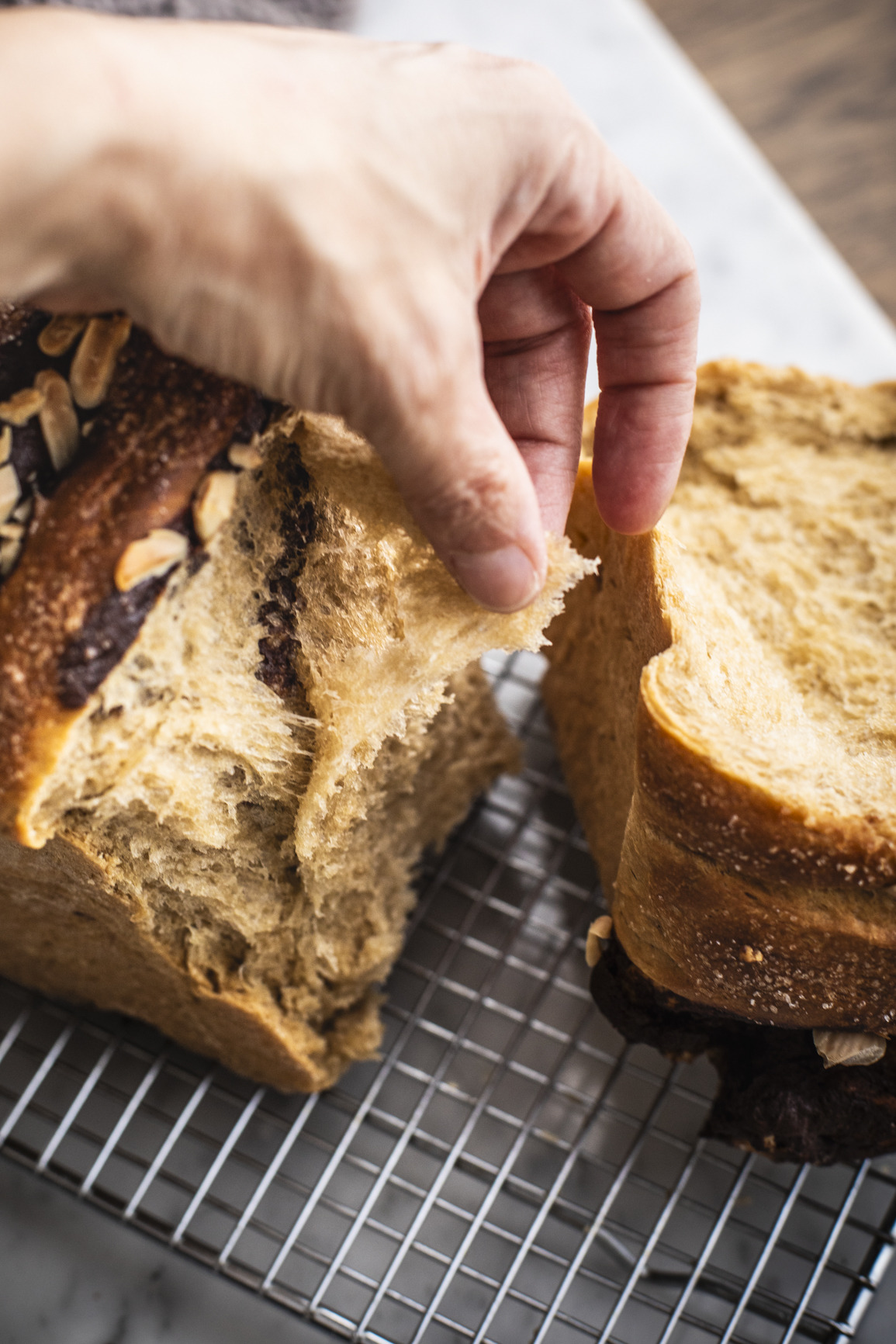 Panbrioche al caffè e latte di mandorla